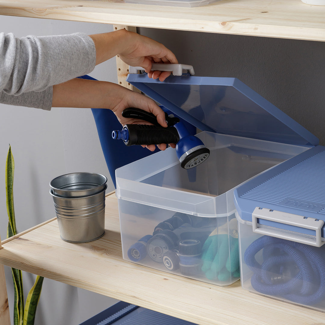 TATAY - Caja de Ordenación Multiusos de 14L con Cierre Hermético y Asas de ABS. Azul