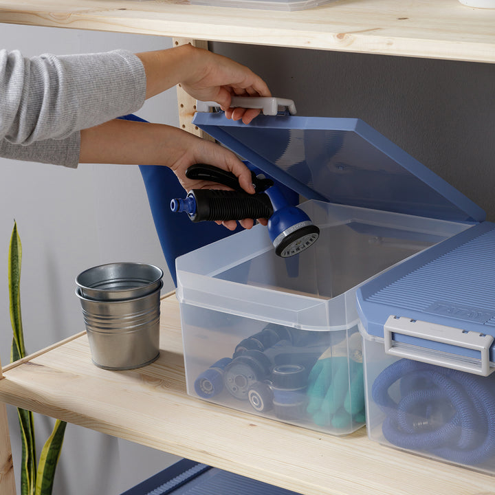 TATAY - Caja de Ordenación Multiusos de 14L con Cierre Hermético y Asas de ABS. Azul