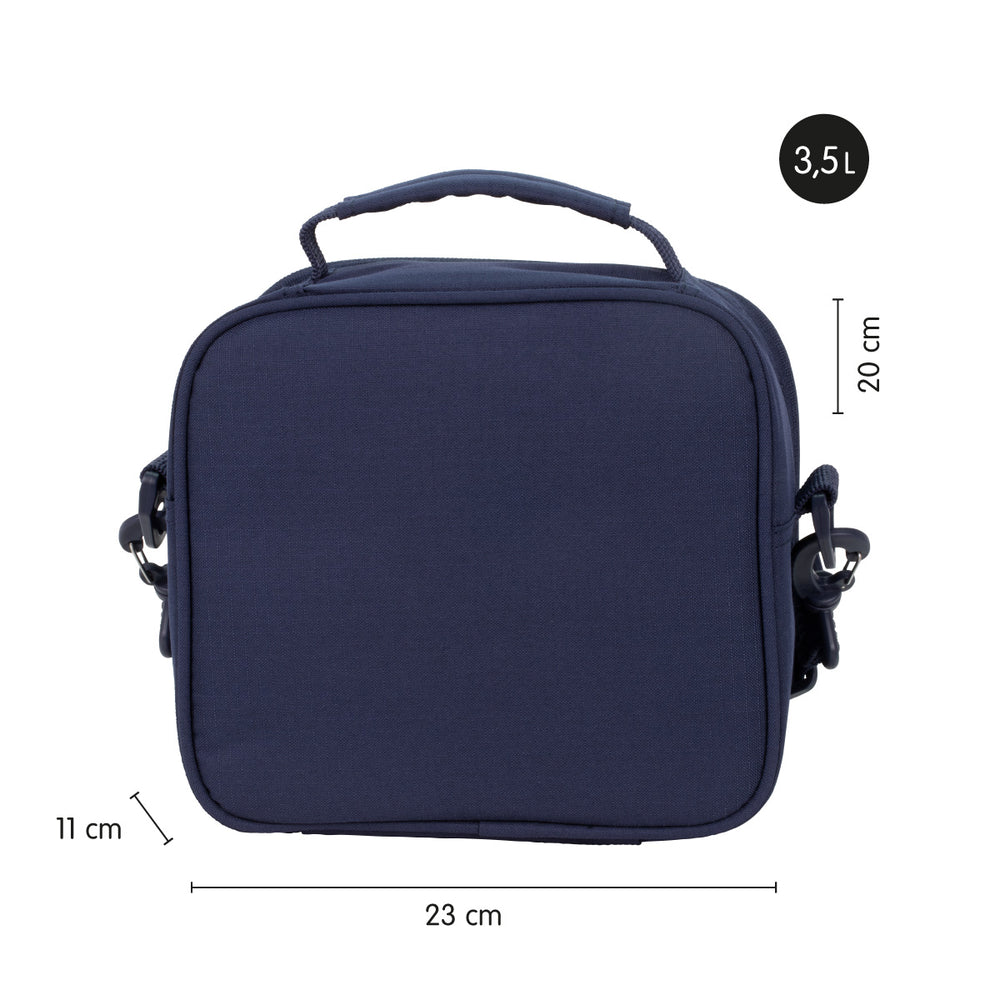 MILAN 1918 - Bolsa Isotérmica Porta Alimentos de 3.5L con 3 Recipientes. Azul Marino