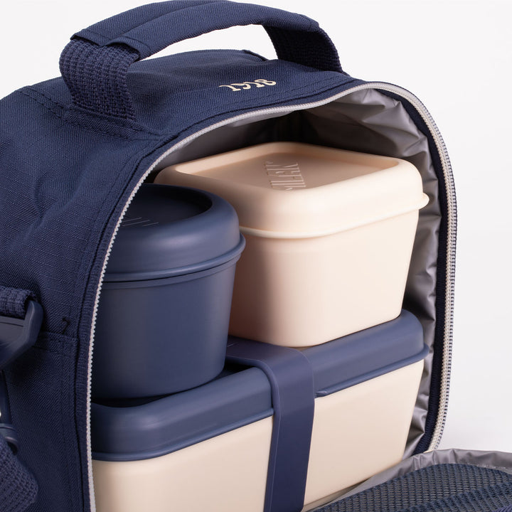 MILAN 1918 - Bolsa Isotérmica Porta Alimentos de 3.5L con 3 Recipientes. Azul Marino
