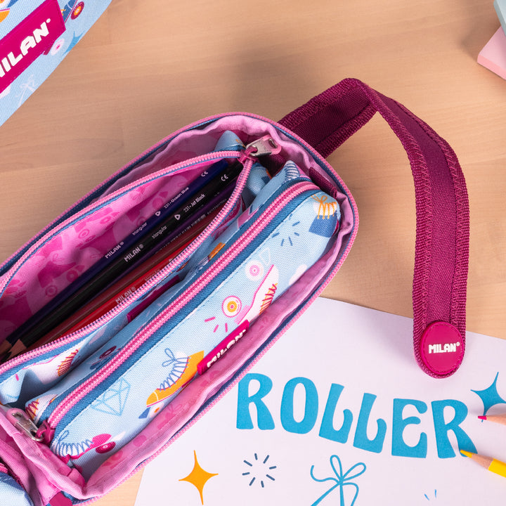 MILAN - Kit de 4 Estuches con Contenido de 31 Piezas de Material Escolar. Roller 2