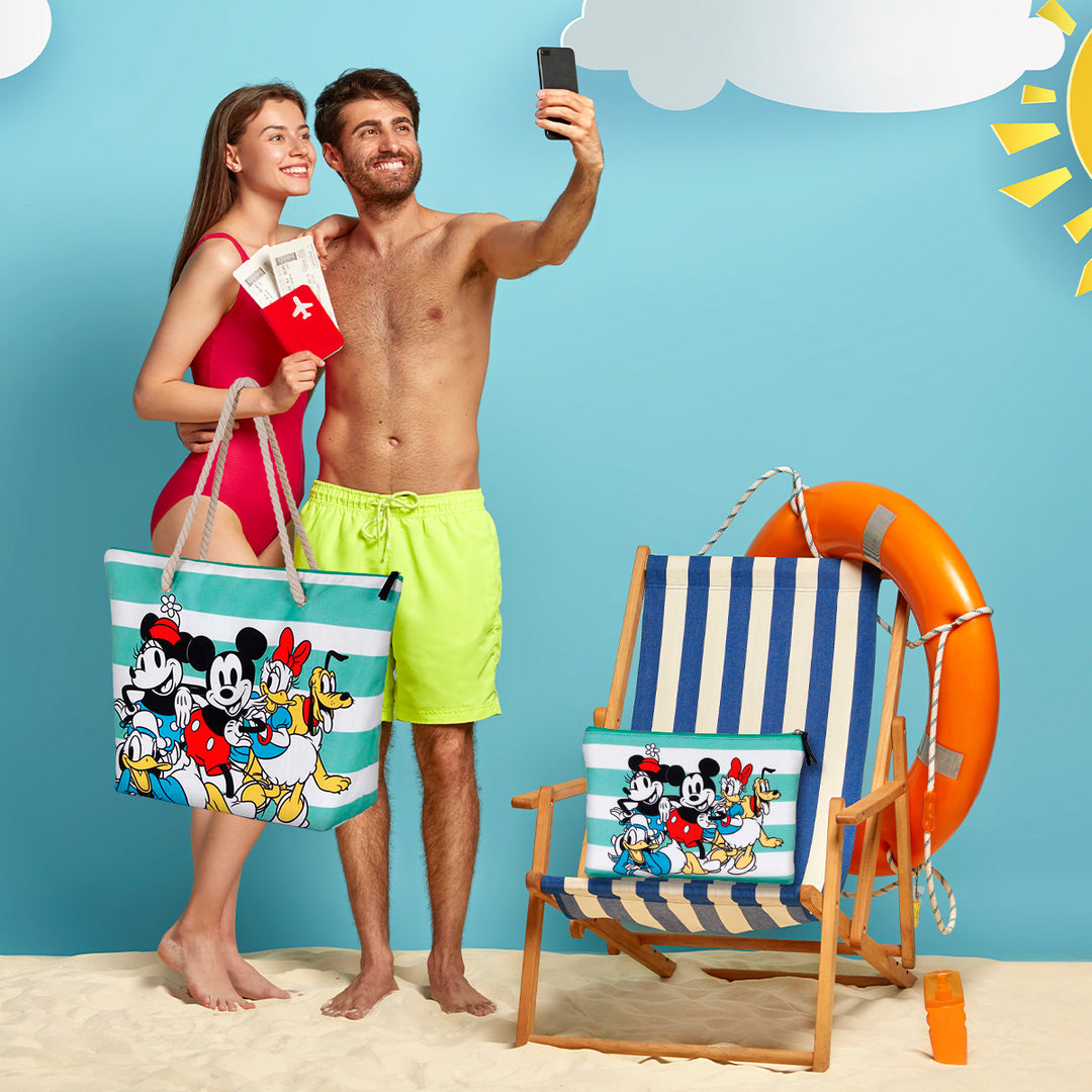 KARACTERMANIA - Bolsa de Playa Soleil con Neceser de Regalo. Mickey Mouse Orange