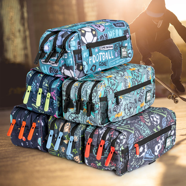 ColePack Design - Estuche Triple de 3 Cremalleras con Material Escolar Incluido. Bear