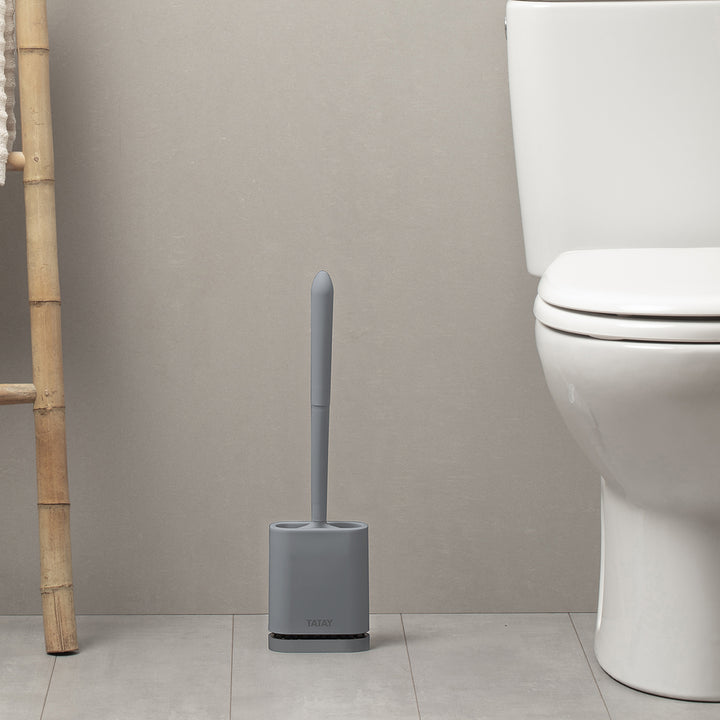 TATAY - Escobilla de Baño en Silicona. Flexible, de Secado Rápido y Antiolor. Gris Stone