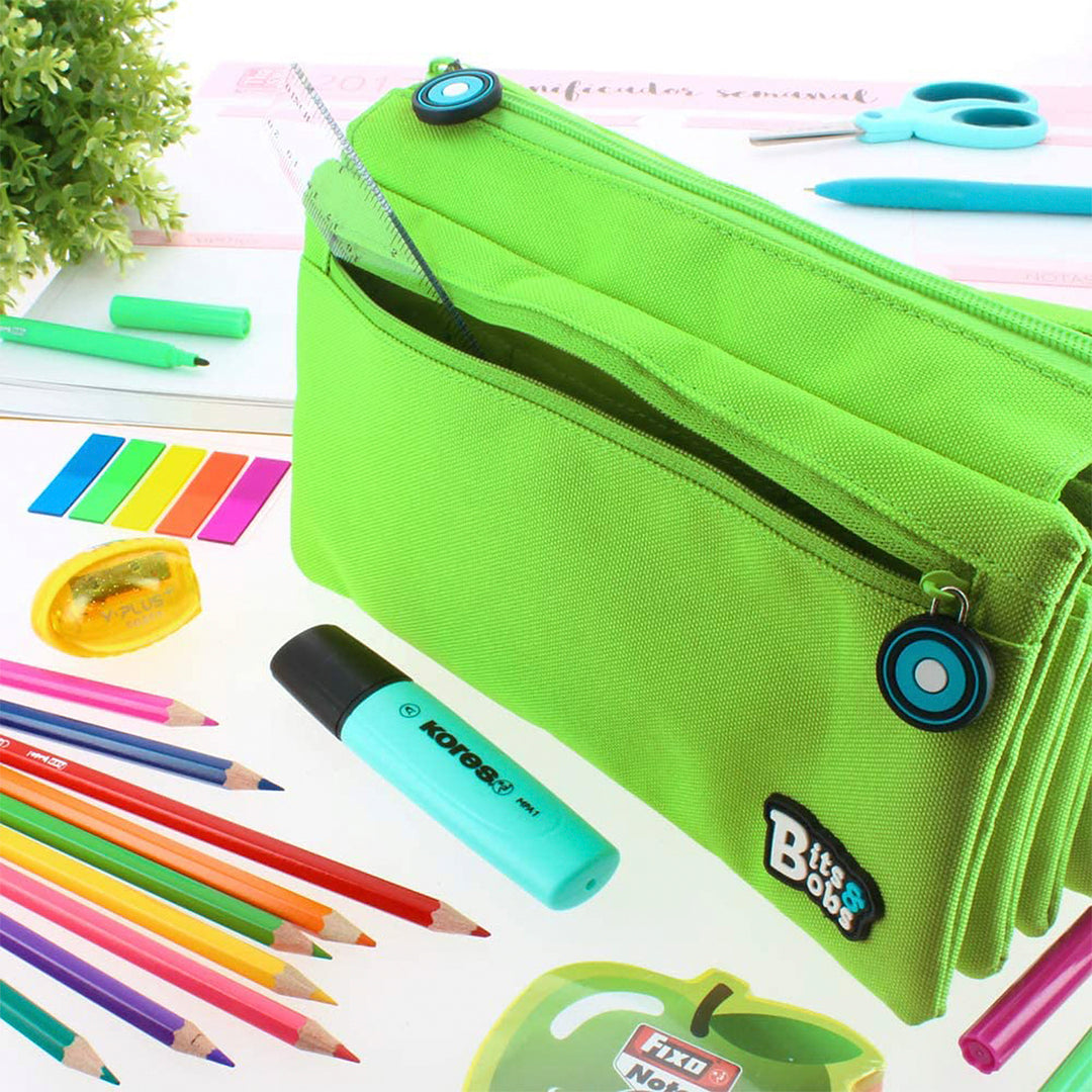 Grafoplás - Estuche Portatodo Cuádruple de Alta Capacidad para Material Escolar. Mint Soft