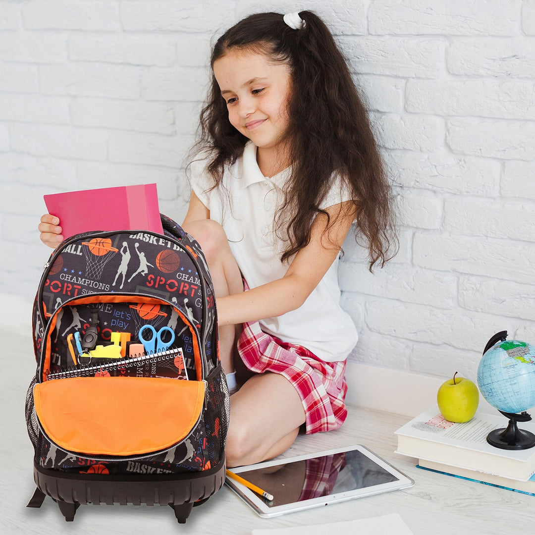 Grafoplás Design - Mochila Escolar 3 Cremalleras y Carrito Integrado. Acolchada. Streetball