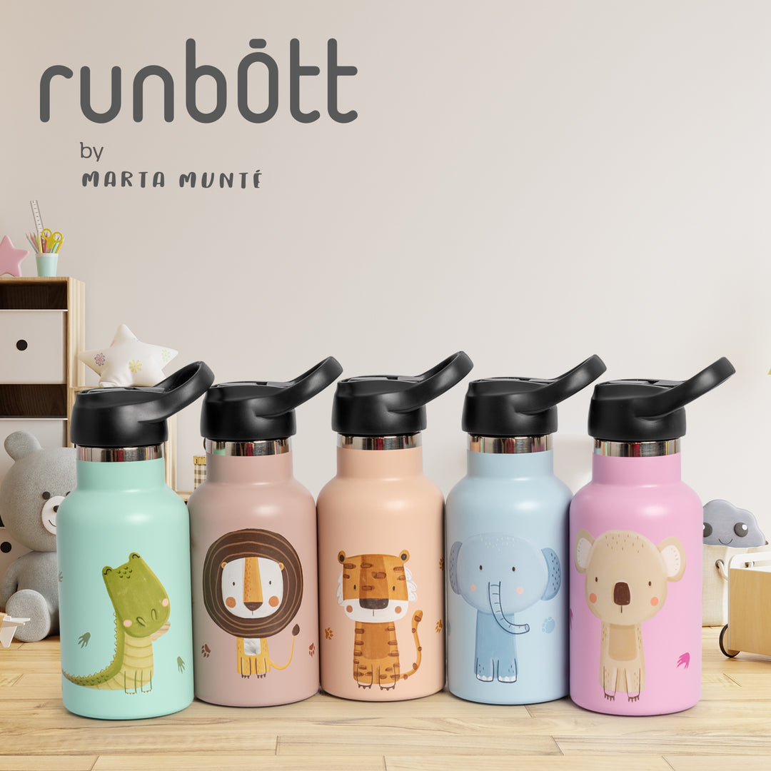 Runbott Marta Munté - Botella Térmica Infantil de 0.35L con Interior Cerámico. Lion