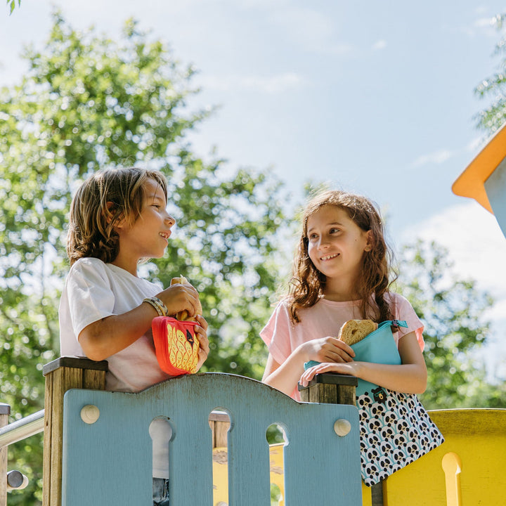 IRIS Zipper Roll Friends - Porta Sandwich Infantil Plegable y Flexible con Cremallera. Chicks