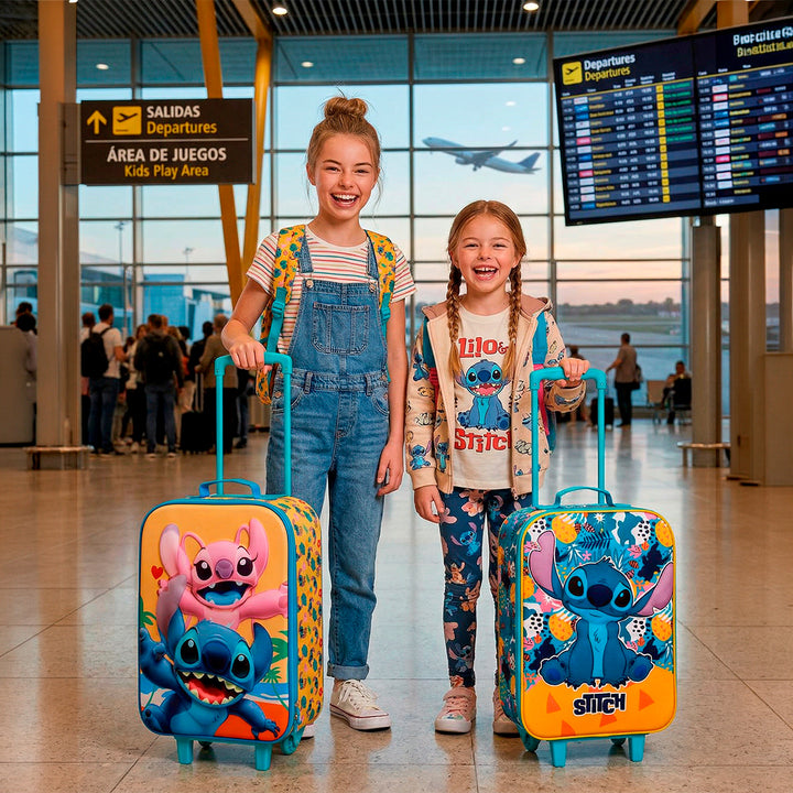 KARACTERMANIA - Maleta Infantil Trolley Soft 3D de 2 Ruedas Disney Lilo y Stitch