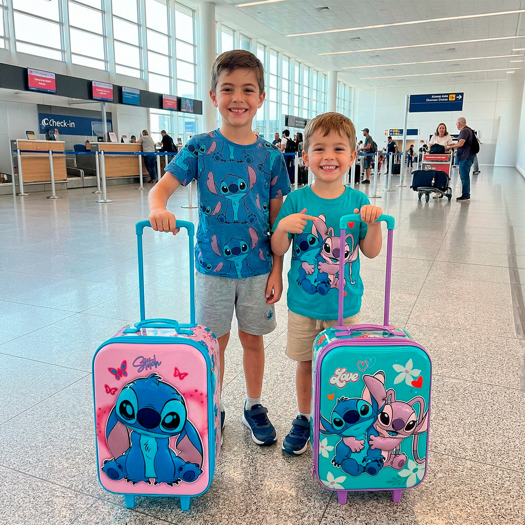 KARACTERMANIA - Maleta Infantil Trolley Soft 3D de 2 Ruedas Disney Lilo y Stitch