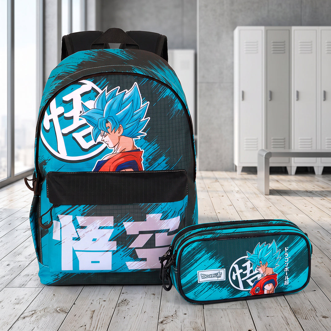 DRAGON BALL Saiyajin Blue - Mochila Escolar Impermeable y Zona Portatil HS FAN 3.0