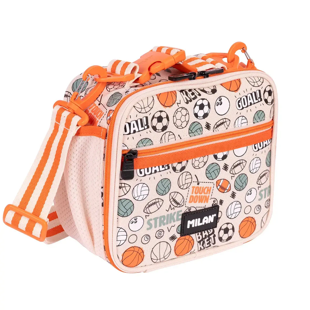 MILAN Sports - Bolsa Isotérmica Porta Alimentos con 3 Recipientes. Color Beige