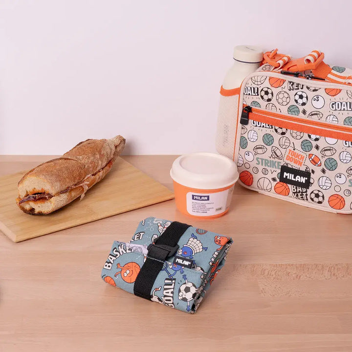 MILAN Sports - Bolsa Isotérmica Porta Alimentos con 3 Recipientes. Color Beige