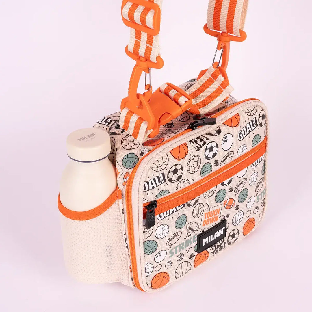 MILAN Sports - Bolsa Isotérmica Porta Alimentos con 3 Recipientes. Color Beige
