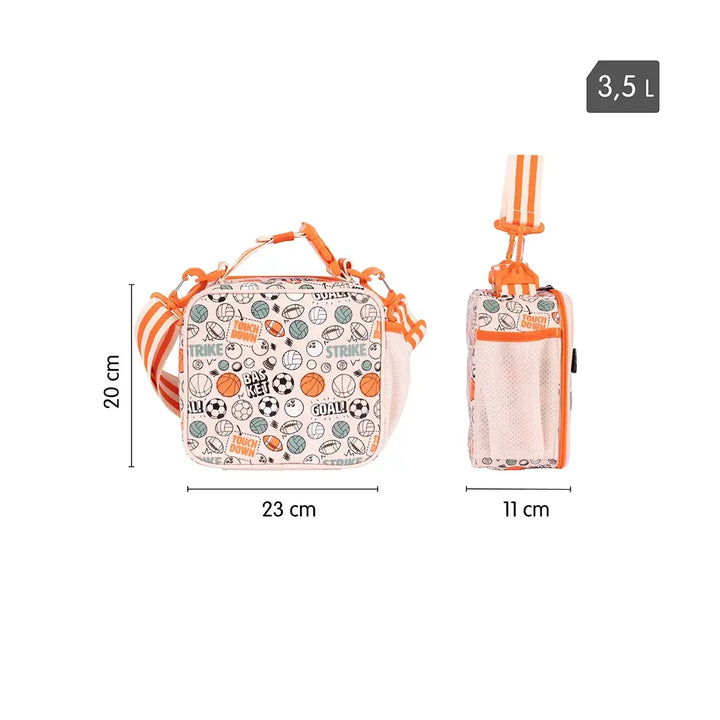 MILAN Sports - Bolsa Isotérmica Porta Alimentos con 3 Recipientes. Color Beige