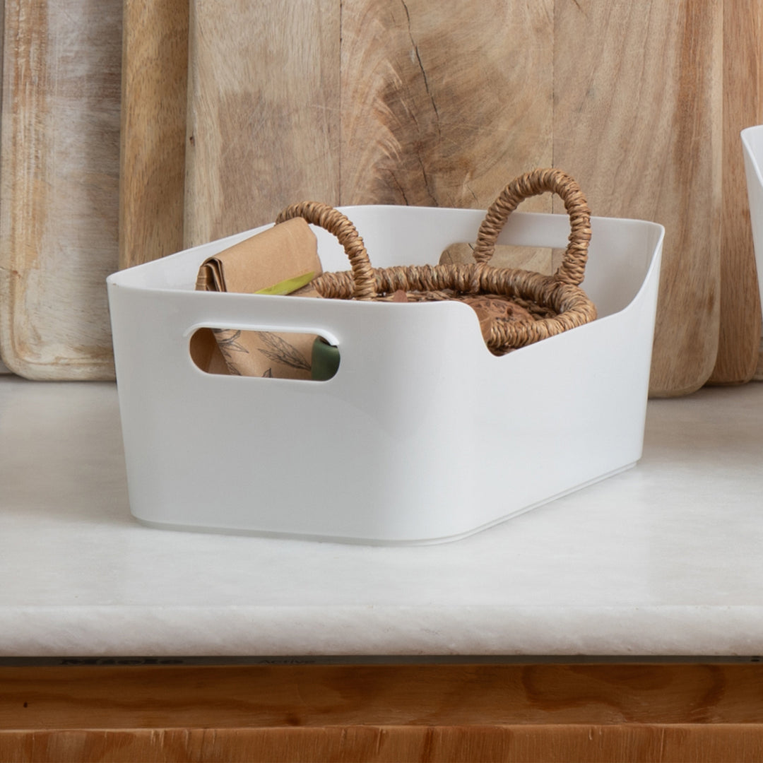 TATAY Basic - Cesta de Ordenación Basic de 10 Litros con Asas Color Blanca