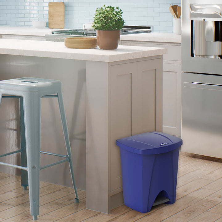 Plastiken Nature - Cubo de Basura con Pedal 25L para Cocina y Baño. Blanco