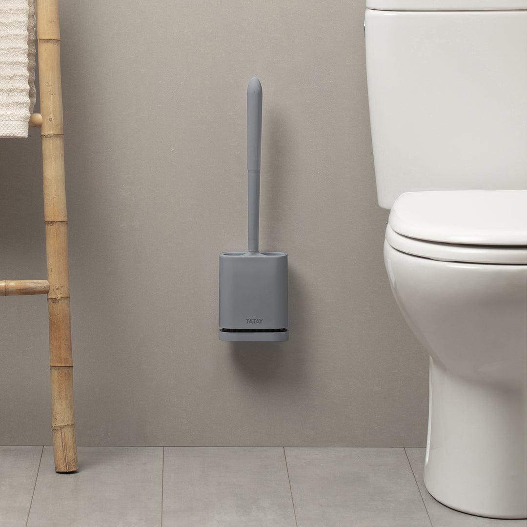 TATAY - Escobilla de Baño en Silicona. Flexible, de Secado Rápido y Antiolor. Gris Stone