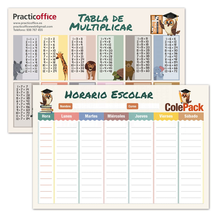 ColePack Design - Estuche Triple de 3 Cremalleras con Material Escolar Incluido. Cheerful