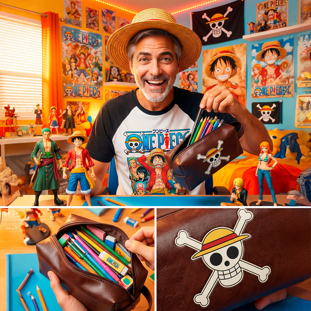 KARACTERMANIA - Neceser de Viaje y Mochila Brick Plus One Piece Skull. Marrón