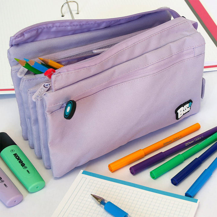 Grafoplás - Estuche Portatodo Cuádruple de Alta Capacidad para Material Escolar. Mint Soft