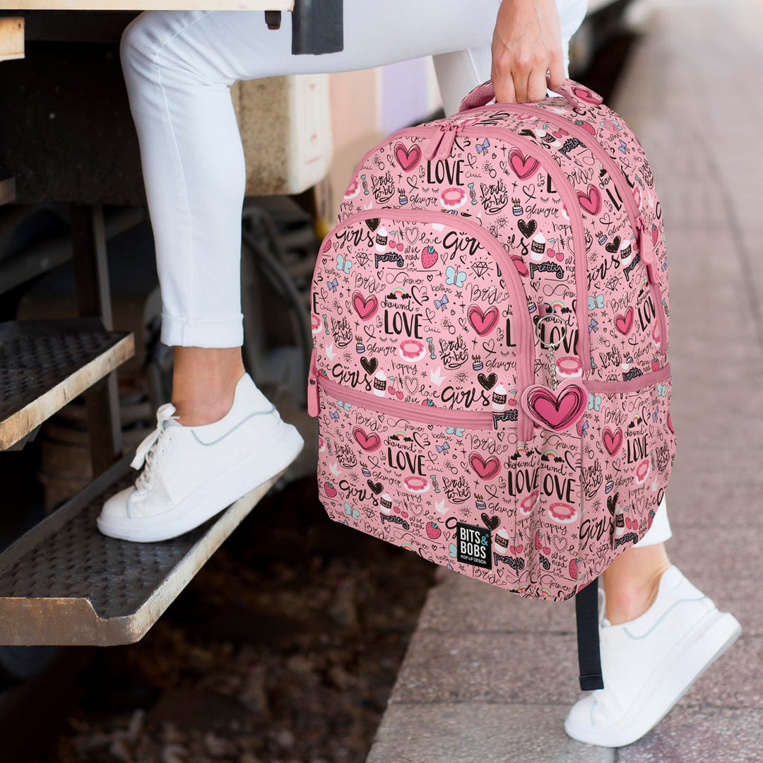 Grafoplás - Mochila Escolar 3 Cremalleras con Divisor Portátil y Adaptable Carrito