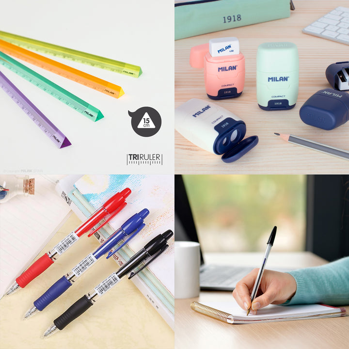 ColePack Design - Estuche Triple de 3 Cremalleras con Material Escolar Incluido. WOW