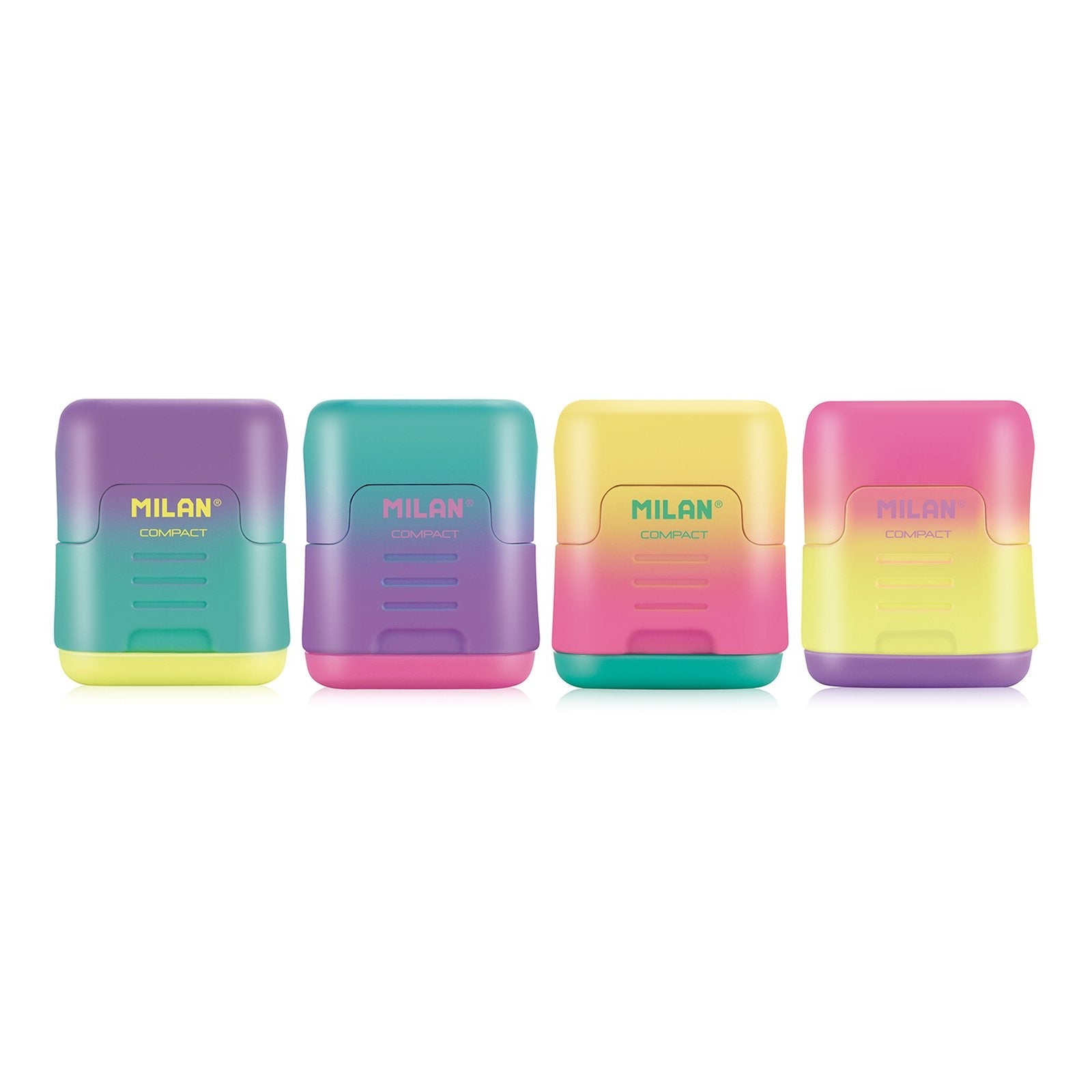 MILAN 20166224SN - Sacapuntas Doble con Depósito, Diseño COMPACT Sunset