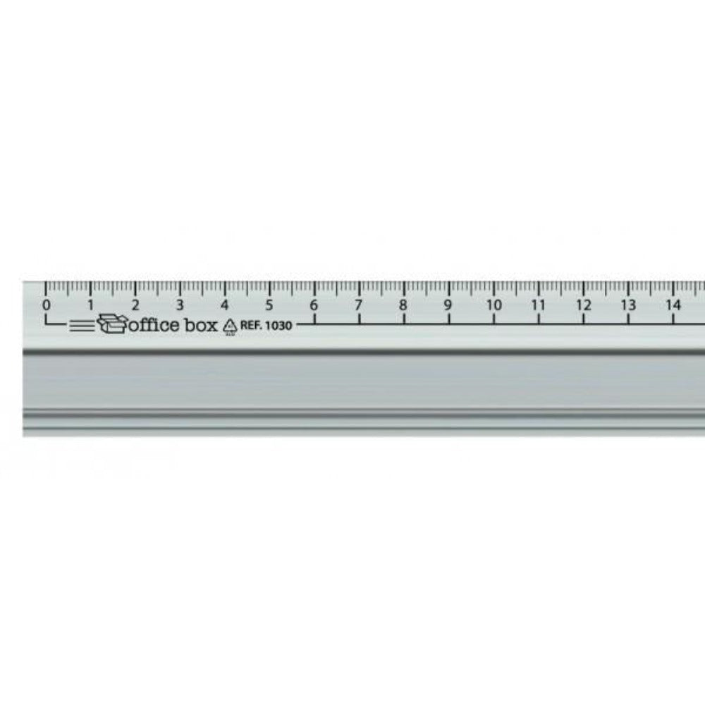 OFFICE BOX 1030 - Regla de Aluminio con Base Antideslizante, 30 cm