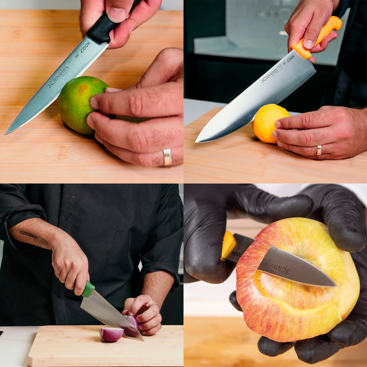 3 Claveles COOK - Cuchillo Cocinero Profesional.  Mango Ergonómico NSF