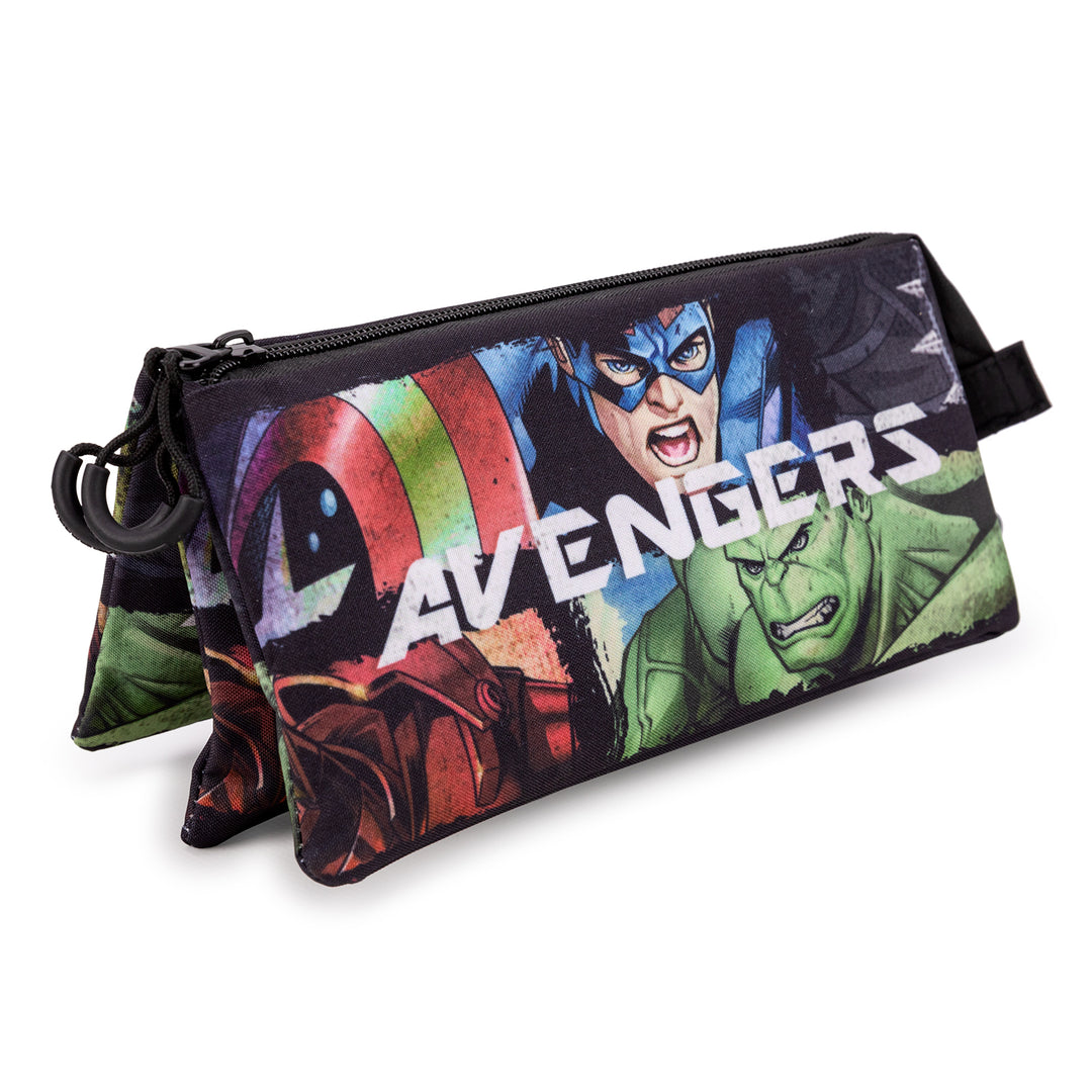 MARVEL Los Vengadores - Estuche Escolar Triple Portatodo con 2 Cremalleras. Superpowers