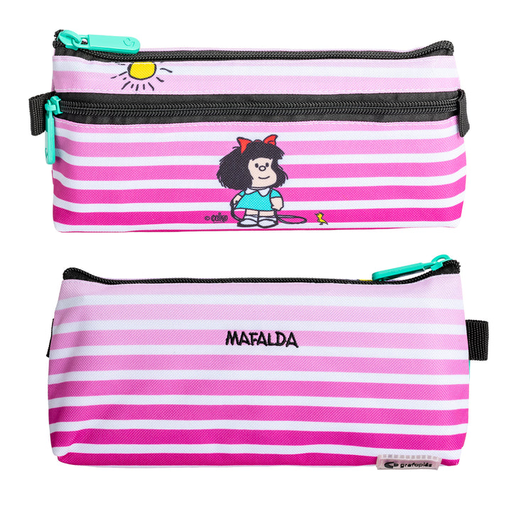 Multimedia: Grafoplás - Estuche Portatodo Plano con 2 Cremalleras de Fácil Apertura. Mafalda Birdie
