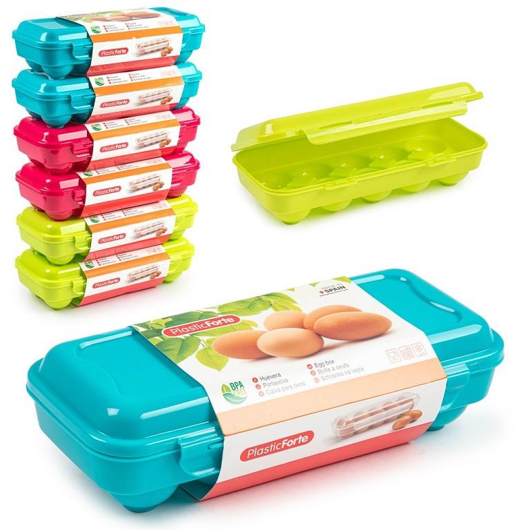  Plastic Forte - Doble Huevera Chick para Despensa y Nevera para 20 Huevos. Turquesa