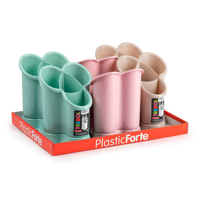 Plastic Forte - Escurre Cubiertos de Cocina Trébol con Base Incorporada. Verde