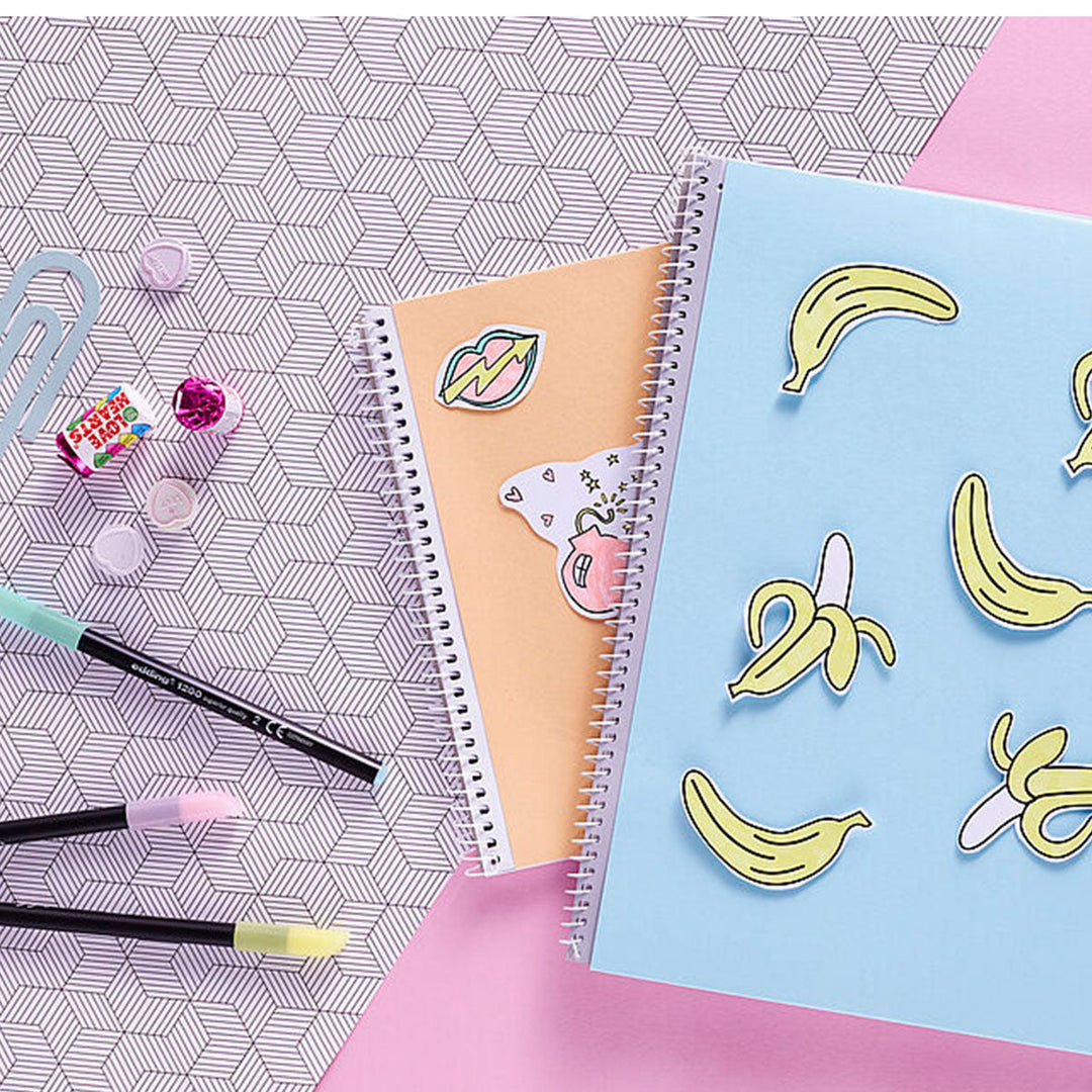 Edding 1200 - Pack de 6 Rotuladores de Fibra GOOD VIBES con Punta Redonda de 0.5 mm. Multicolor