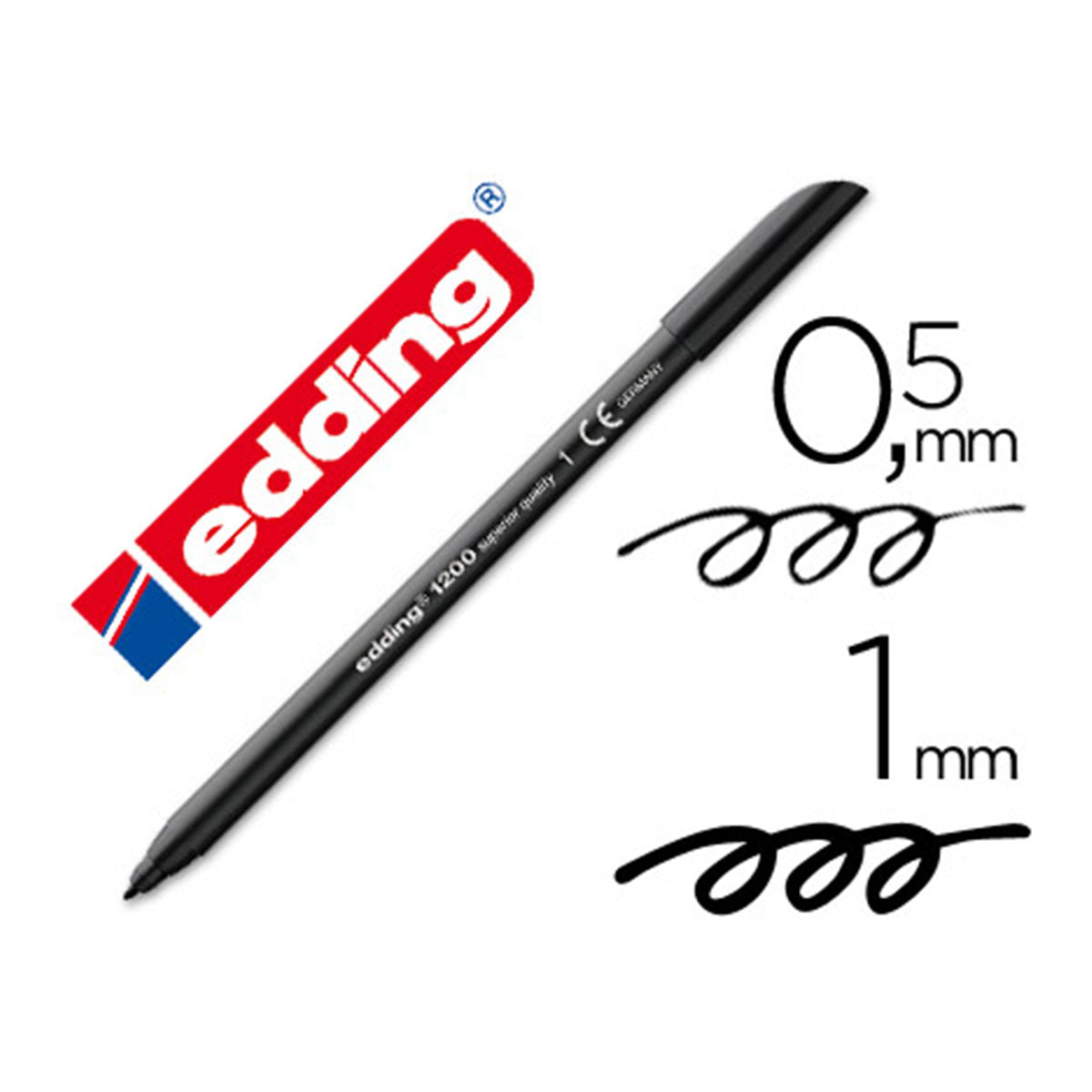 Edding 1200 - Rotulador de Fibra con Punta Redonda de 0.5 mm. Rojo
