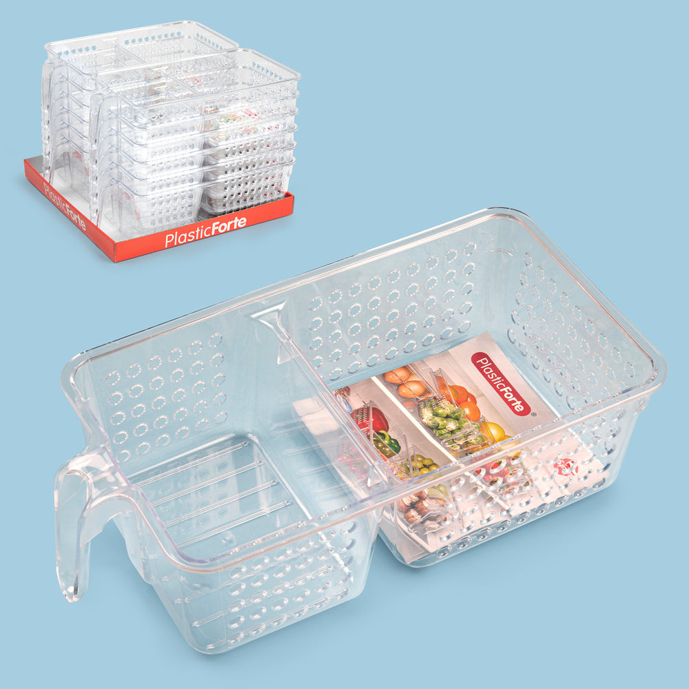 Plastic Forte - Organizador de Nevera Doble Frigo Transparente con Asa