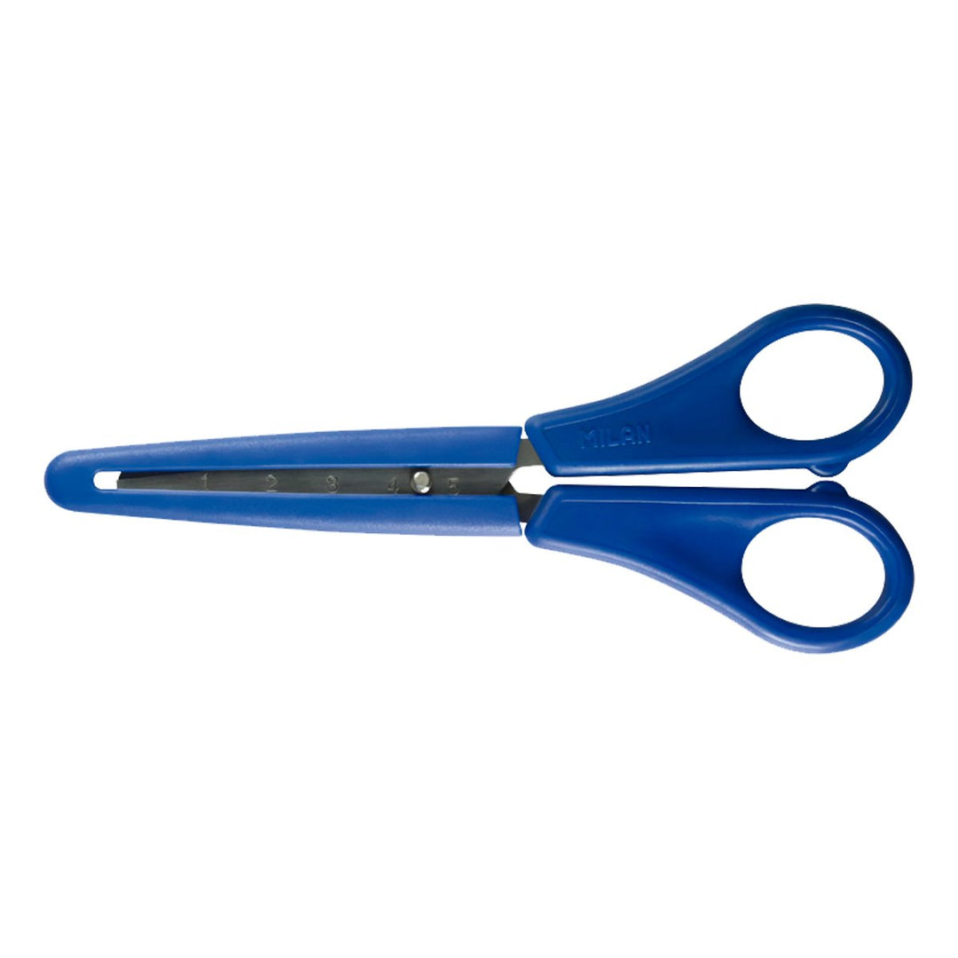 MILAN 1409824 - Tijeras Escolares de Punta Redonda con Funda, 14.7 cm