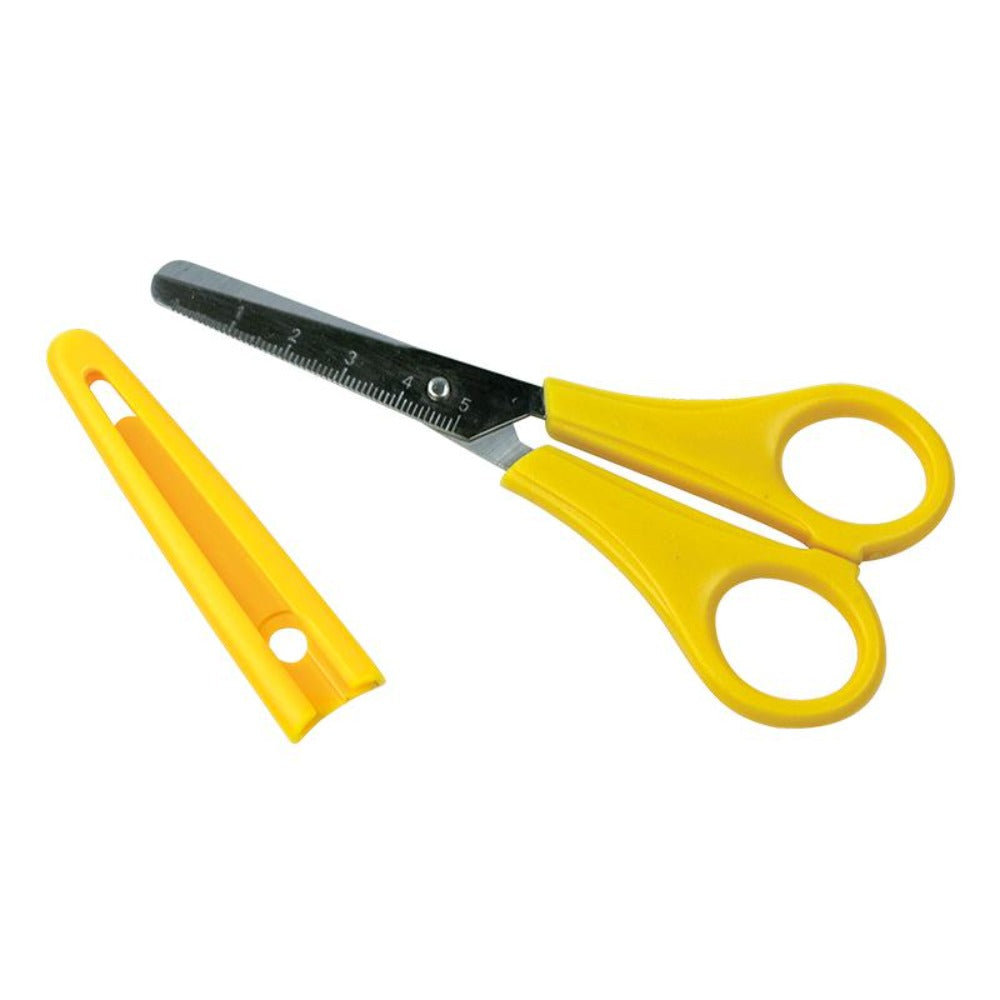 MILAN 1409824 - Tijeras Escolares con Funda y Regla, 14.7 cm