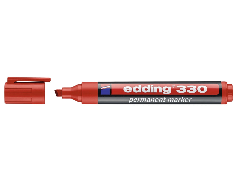 Edding 330 - Rotulador Marcador Permanente Rojo  Punta Biselada 1-5 mm Recargable