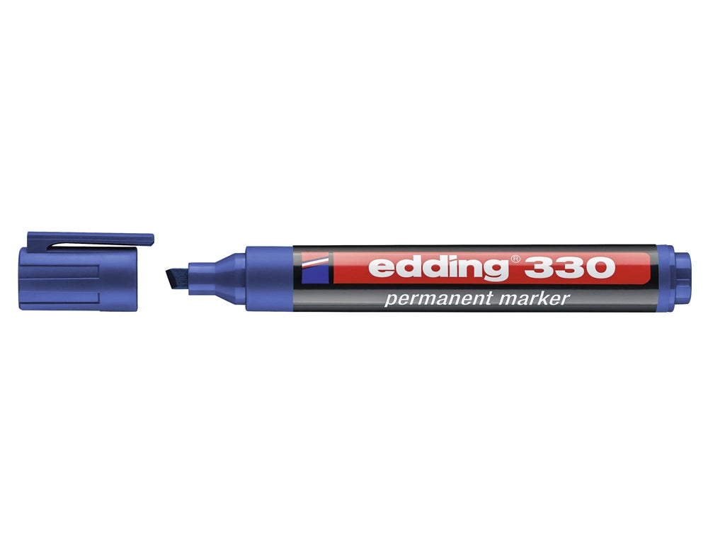 Edding 330 - Rotulador Marcador Permanente Azul Punta Biselada 1-5 mm Recargable