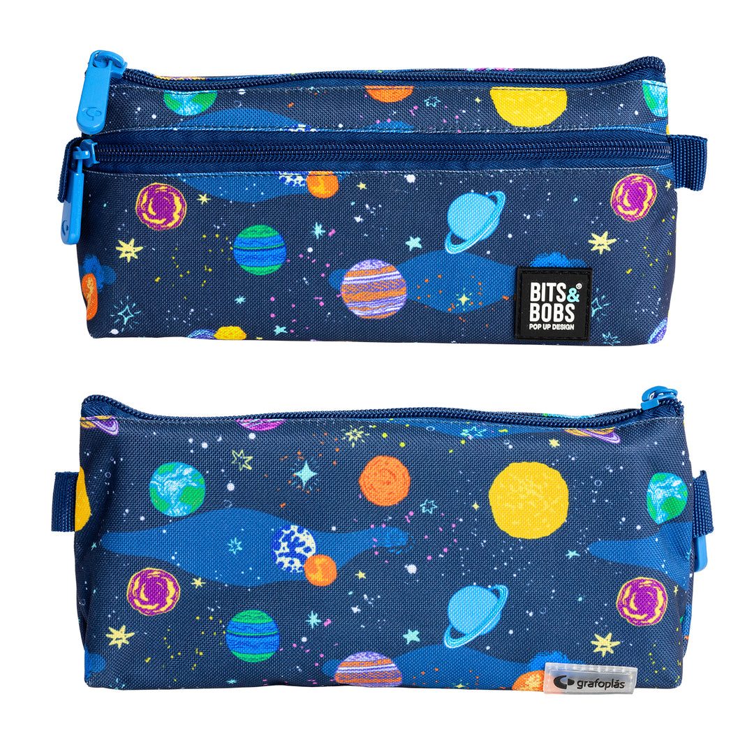 Multimedia: Grafoplás - Estuche Portatodo Plano con 2 Cremalleras de Fácil Apertura. Space
