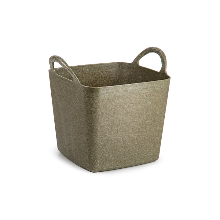 Plastic Forte EcoBrick - Capazo de Jardinería Cuadrado 9L Eco Tub Metallic. Gris