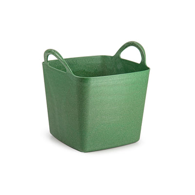 Plastic Forte EcoBrick - Capazo de Jardinería Cuadrado 9L Eco Tub Metallic. Verde