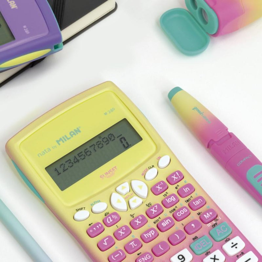 MILAN 20166224SN - Sacapuntas Doble con Depósito, Diseño COMPACT Sunset