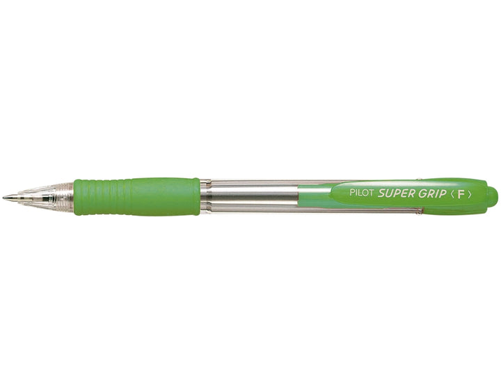 PILOT - Caja de 12 Bolígrafos Super Grip Retráctil de Punta Media Tinta en Aceite. Verde