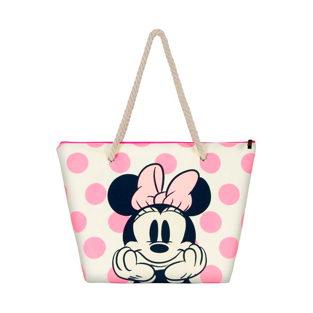 KARACTERMANIA - Bolsa de Playa Soleil con Neceser de Regalo. Minnie Mouse Dots