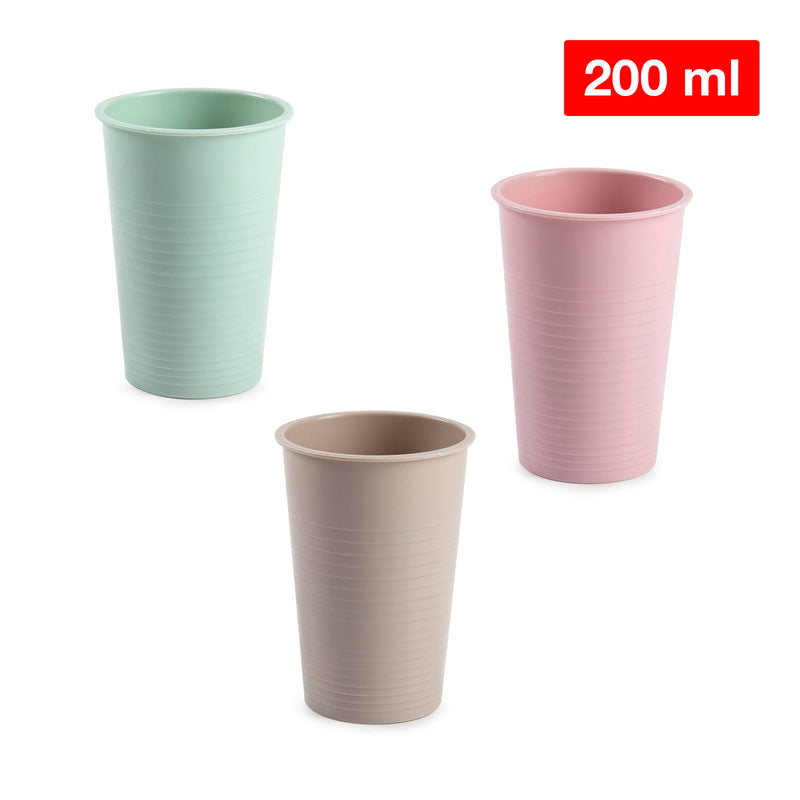 Plastic Forte - Lote de 6 Vasos de Agua de 200 ml Reutilizables. Ideal Fiestas. Rosa