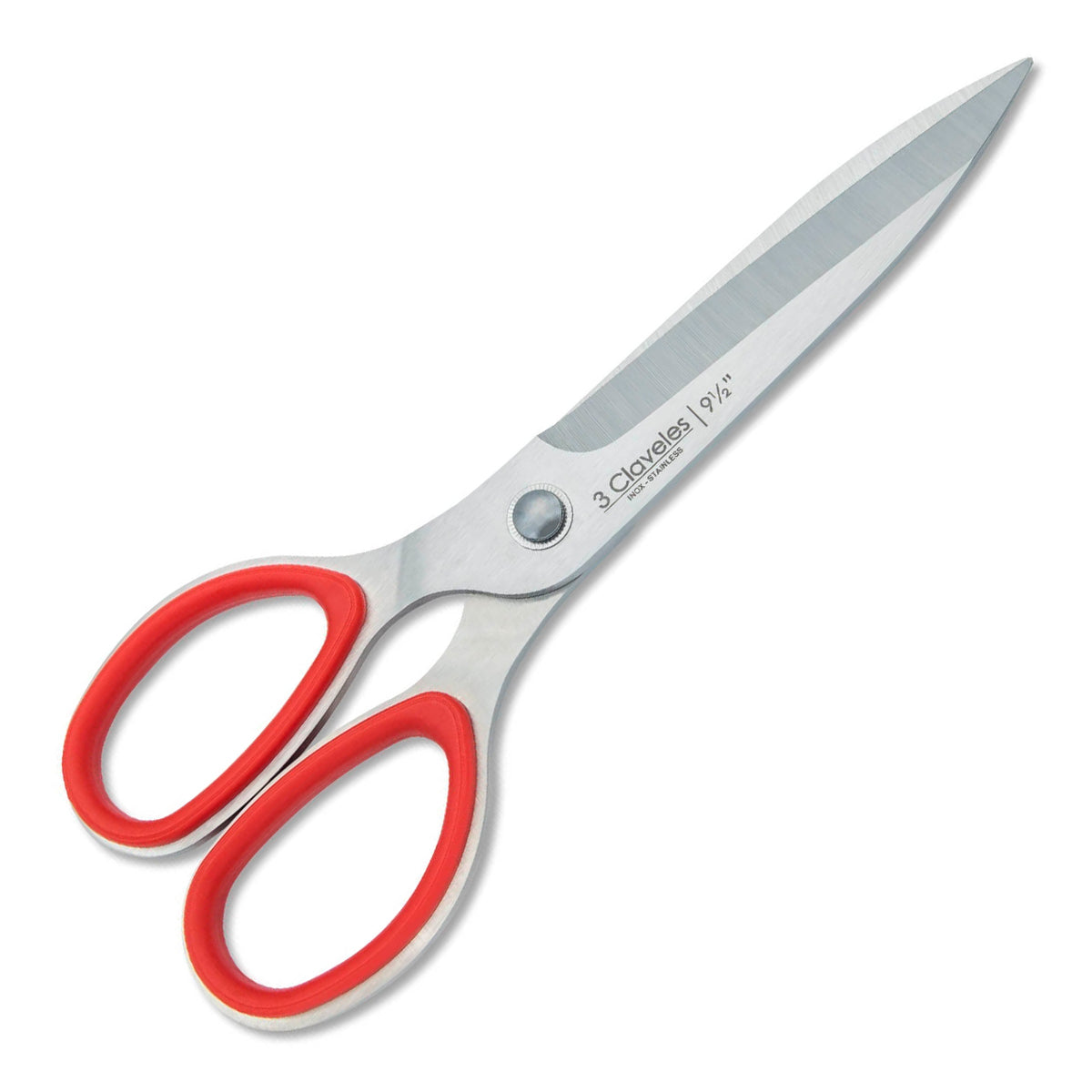 3 Claveles - Tijera Pescado Ergonómica Zurdos Prof. Micro Dentada de 9.5" 24 cm. Acero Inox.