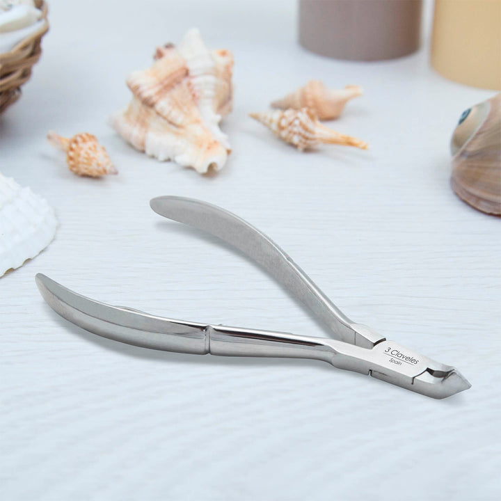 3 Claveles - Alicate para Cutículas 10 cm. Acero al Carbono Forjado en Caliente